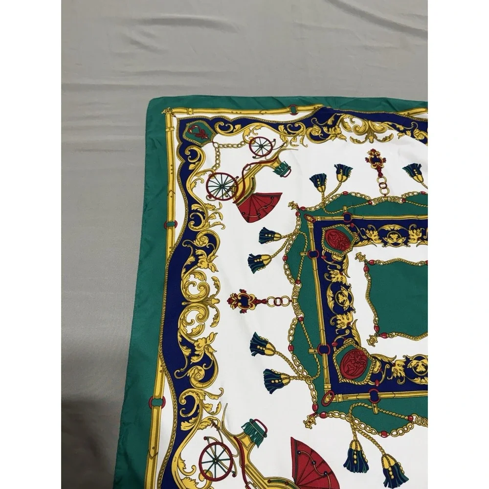 Made in Italy Equestrian Chain Print Square Scarf 34